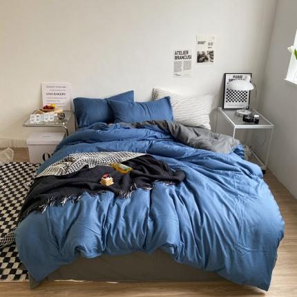 91家纺网 家纺一手货源 找家纺 （总）菲度 2022新款亲肤棉纯色四件套