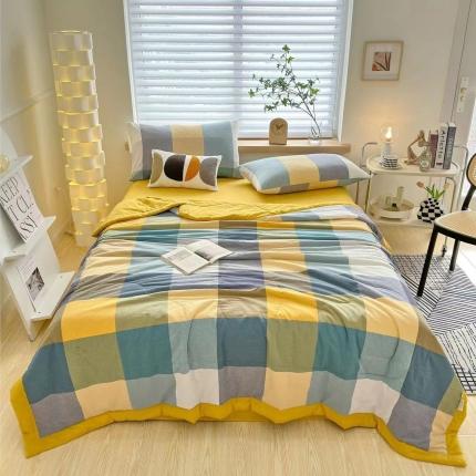 91家纺网 家纺一手货源 找家纺 （总）价格下调三沁2025最新A类大豆纤维全棉色织水洗棉夏被四件套夏凉被空调被子无印良品