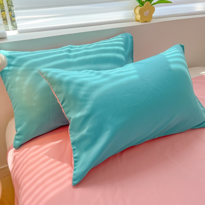 91家纺网 家纺一手货源 找家纺 麦瑞家纺 2024新款亲肤水洗棉纯色双拼四件套墨绿玉