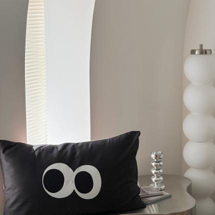 91家纺网 家纺一手货源 找家纺 桃喜2024新款甜辣潮酷数码印花大版全棉枕套 大版-黑眼豆豆咖