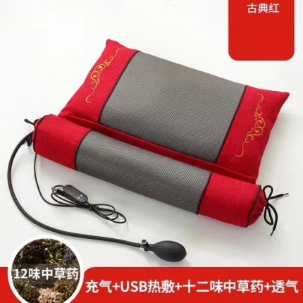 91家纺网 家纺一手货源 找家纺 舒慕家纺 中医推荐艾草荞麦中草药养生保健护颈枕头枕芯组合枕 古典红