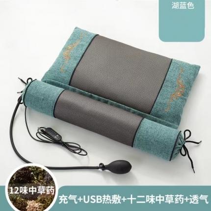 91家纺网 家纺一手货源 找家纺 舒慕家纺 中医推荐艾草荞麦中草药养生保健护颈枕头枕芯组合枕 湖蓝