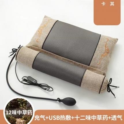 91家纺网 家纺一手货源 找家纺 舒慕家纺 中医推荐艾草荞麦中草药养生保健护颈枕头枕芯组合枕 卡其