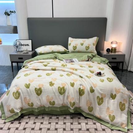 91家纺网 家纺一手货源 找家纺 （总）慕尚 2025新款水洗棉麻夏被四件套