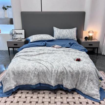 91家纺网 家纺一手货源 找家纺 （总）慕尚 2025新款水洗棉麻夏被四件套