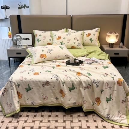 91家纺网 家纺一手货源 找家纺 （总）慕尚 2025新款水洗棉麻夏被四件套