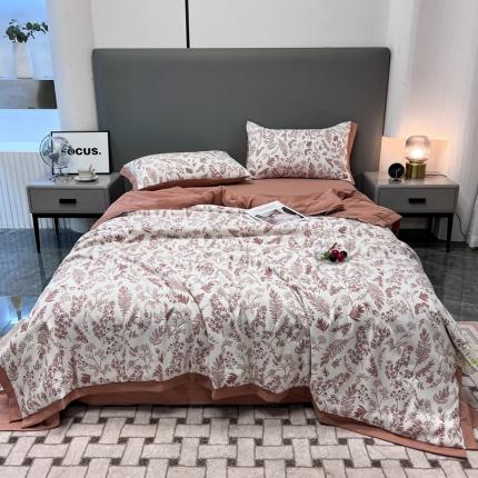 91家纺网 家纺一手货源 找家纺 （总）慕尚 2025新款水洗棉麻夏被四件套