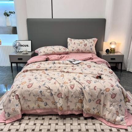 91家纺网 家纺一手货源 找家纺 （总）慕尚 2025新款水洗棉麻夏被四件套