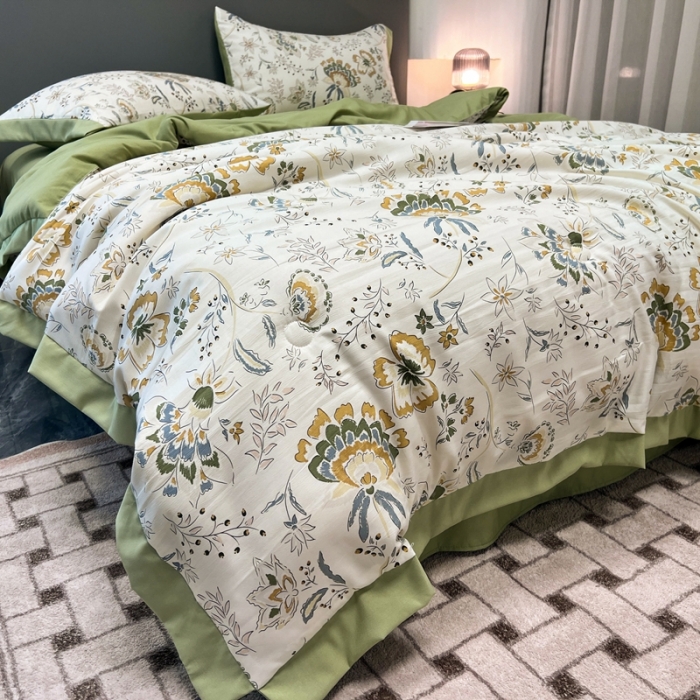 91家纺网 家纺一手货源 找家纺 （总）慕尚 2025新款水洗棉麻夏被四件套