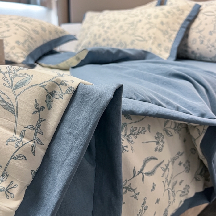 91家纺网 家纺一手货源 找家纺 慕尚 2025新款水洗棉麻夏被四件套 青睐