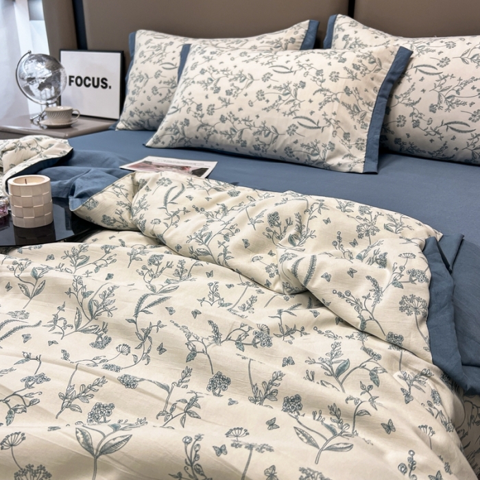 91家纺网 家纺一手货源 找家纺 慕尚 2025新款水洗棉麻夏被四件套 青睐