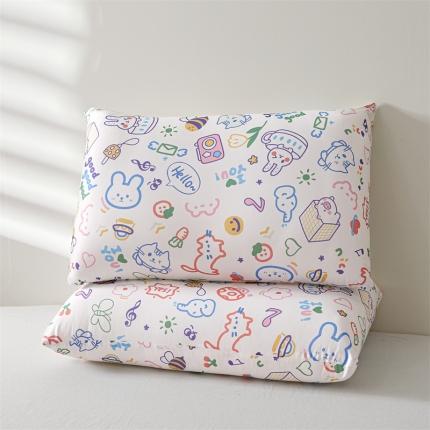 91家纺网 家纺一手货源 找家纺 灰鲸 2025新款针织云柔枕 涂鸦乐园