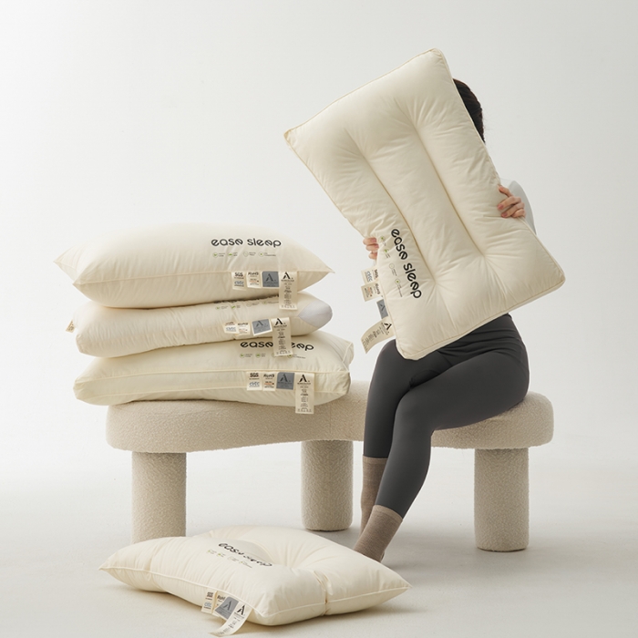 91家纺网 家纺一手货源 找家纺 拾光枕芯 2023新款60支易眠超软舒睡枕全棉酒店枕低软枕 低软枕