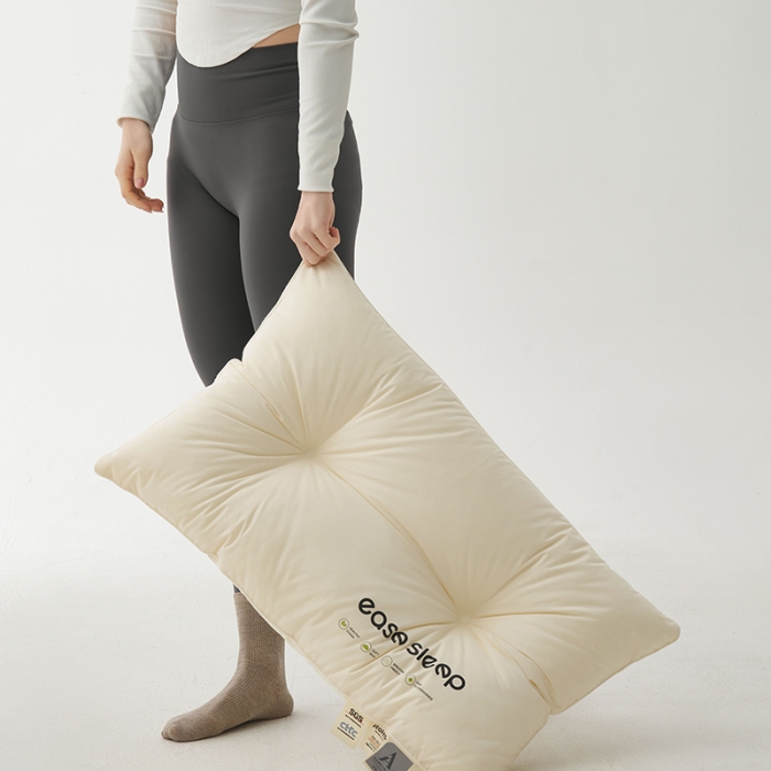 91家纺网 家纺一手货源 找家纺 拾光枕芯 2023新款60支易眠超软舒睡枕全棉酒店枕低软枕 低硬枕