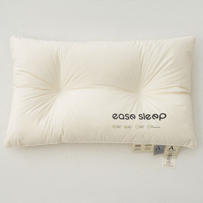 91家纺网 家纺一手货源 找家纺 拾光枕芯 2023新款60支易眠超软舒睡枕全棉酒店枕低软枕 低硬枕