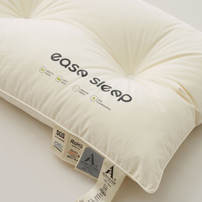 91家纺网 家纺一手货源 找家纺 拾光枕芯 2023新款60支易眠超软舒睡枕全棉酒店枕低软枕 低硬枕