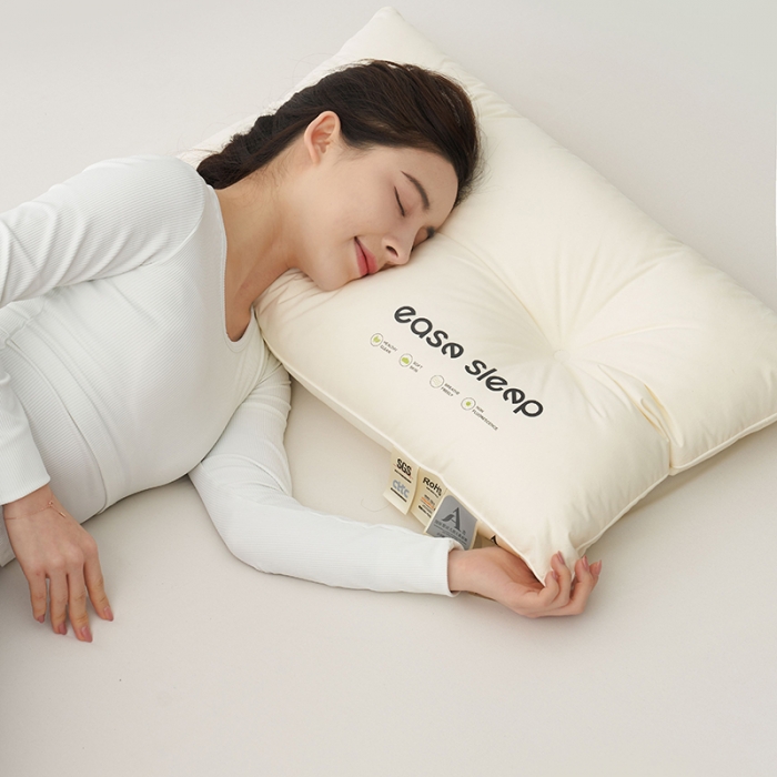 91家纺网 家纺一手货源 找家纺 拾光枕芯 2023新款60支易眠超软舒睡枕全棉酒店枕低软枕 低硬枕