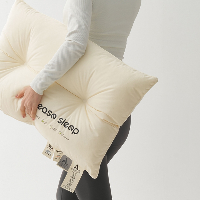 91家纺网 家纺一手货源 找家纺 拾光枕芯 2023新款60支易眠超软舒睡枕全棉酒店枕低软枕 低硬枕