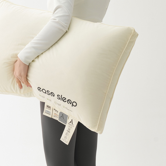 91家纺网 家纺一手货源 找家纺 拾光枕芯 2023新款60支易眠超软舒睡枕全棉酒店枕低软枕 立体高枕