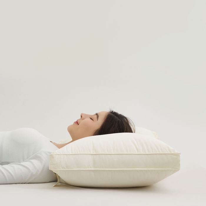 91家纺网 家纺一手货源 找家纺 拾光枕芯 2023新款60支易眠超软舒睡枕全棉酒店枕低软枕 立体高枕