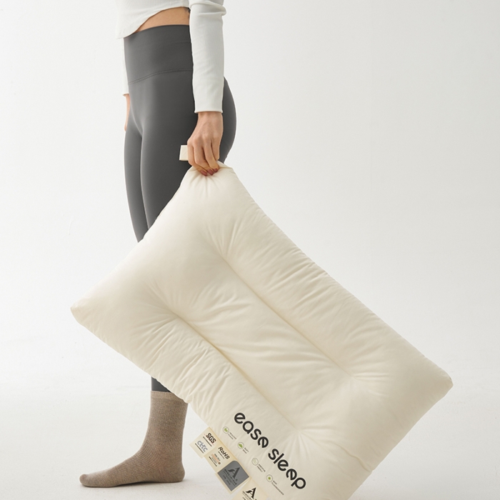 91家纺网 家纺一手货源 找家纺 拾光枕芯 2023新款60支易眠超软舒睡枕全棉酒店枕低软枕 水洗中枕