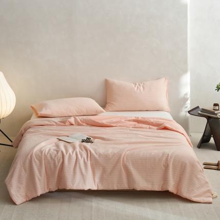 91家纺网 家纺一手货源 找家纺 莱宁被业 2023新款A类全棉提花双麻花夏被 公主粉