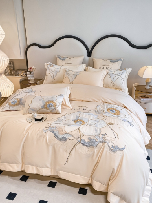 91家纺网 家纺一手货源 找家纺 总 品家居 2025新款长绒棉四件套-芬妮