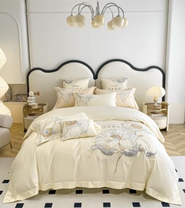 品家居 2025新款长绒棉四件套-芬妮 奶油黄