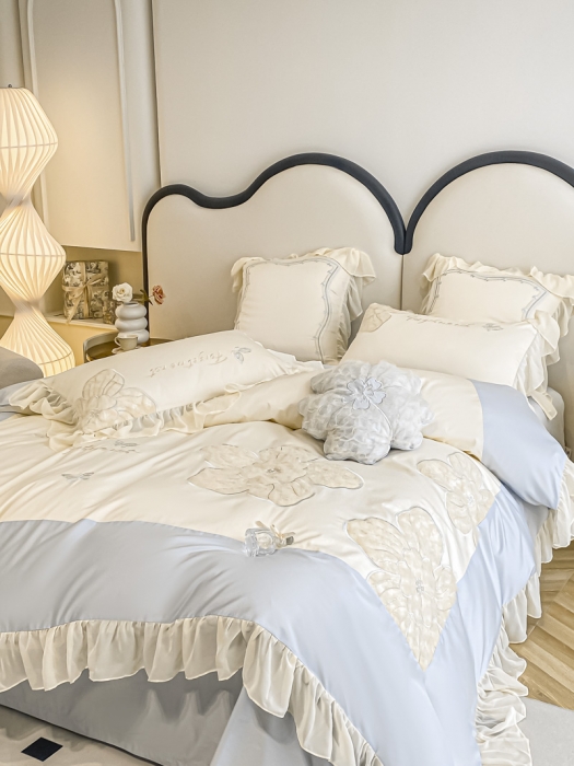 91家纺网 家纺一手货源 找家纺 总 品家居 2025新款长绒棉四件套-凯莉