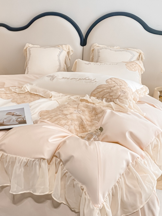 91家纺网 家纺一手货源 找家纺 品家居 2025新款长绒棉四件套-凯莉 凯莉-灰调玉