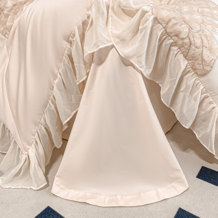 91家纺网 家纺一手货源 找家纺 品家居 2025新款长绒棉四件套-凯莉 凯莉-灰调玉