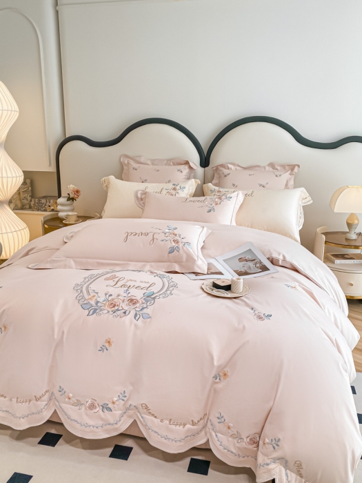 91家纺网 家纺一手货源 找家纺 总 品家居 2025新款长绒棉四件套-遇见你