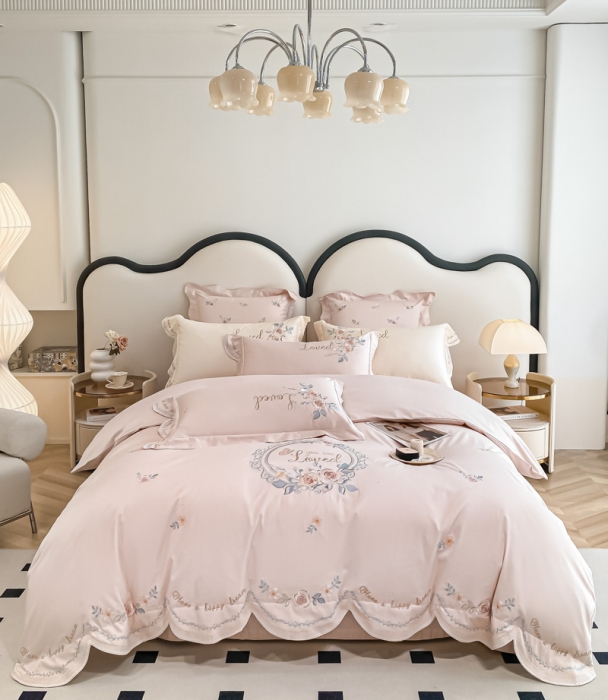 91家纺网 家纺一手货源 找家纺 总 品家居 2025新款长绒棉四件套-遇见你