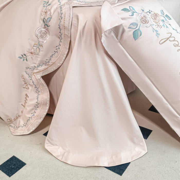 91家纺网 家纺一手货源 找家纺 品家居 2025新款长绒棉四件套-遇见你 遇见你-粉色