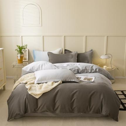 91家纺网 家纺一手货源 找家纺 （总）卧趣 2023新款全棉磨毛四件套渐变风印花四件套