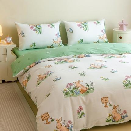 91家纺网 家纺一手货源 找家纺 芃成 2023新款全棉13070单被套 花园兔