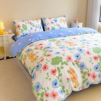 91家纺网 家纺一手货源 找家纺 芃成 2023新款全棉13070单被套 兔兔花海