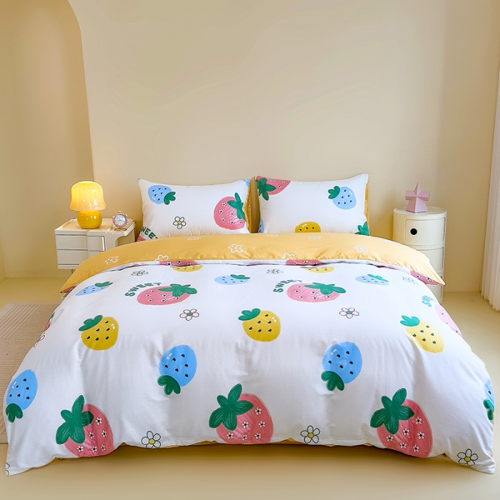 91家纺网 家纺一手货源 找家纺 芃成 2023新款全棉13070单被套 草莓之恋