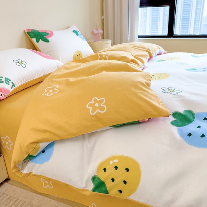 91家纺网 家纺一手货源 找家纺 芃成 2023新款全棉13070单被套 草莓之恋