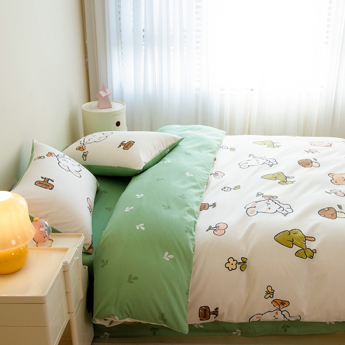 91家纺网 家纺一手货源 找家纺 芃成 2023新款全棉13070单被套 动物世界