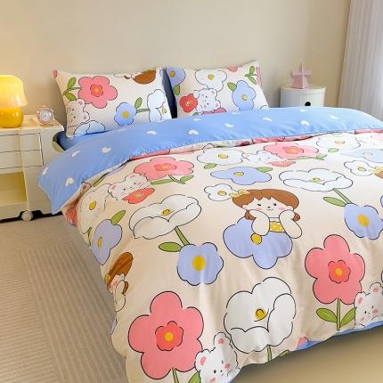 芃成 2023新款全棉13070单被套 可爱女孩
