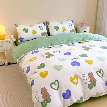 芃成 2023新款全棉13070单被套 两小无猜 绿