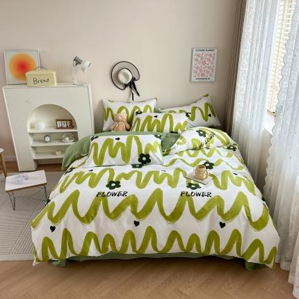 91家纺网 家纺一手货源 找家纺 （总）惠居家 2023新款13372全棉小清新三件套四件套