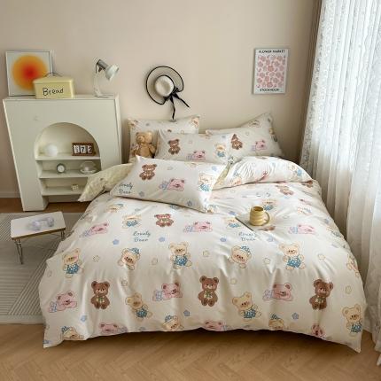 91家纺网 家纺一手货源 找家纺 （总）惠居家 2023新款13372全棉小清新三件套四件套