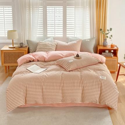 91家纺网 家纺一手货源 找家纺 （总）宝士康 2024新款10A抗菌化纤无印风系列四件套