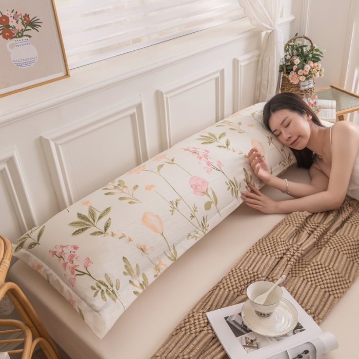 91家纺网 家纺一手货源 找家纺 梦舒羽 2025新款水洗棉麻单人枕头套亲肤双人枕套 繁花似锦