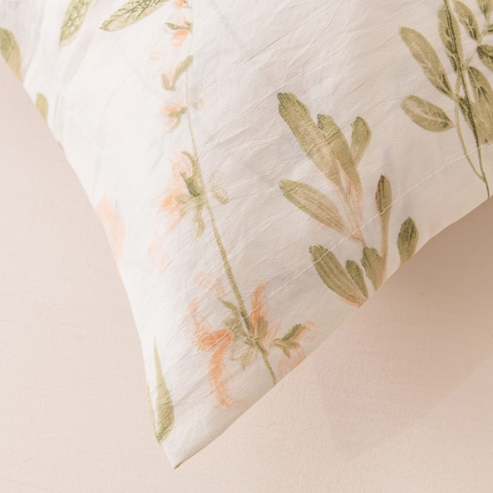 91家纺网 家纺一手货源 找家纺 梦舒羽 2025新款水洗棉麻单人枕头套亲肤双人枕套 繁花似锦