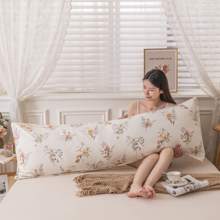 91家纺网 家纺一手货源 找家纺 梦舒羽 2025新款水洗棉麻单人枕头套亲肤双人枕套 花海