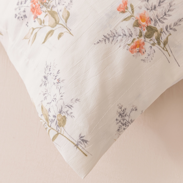 91家纺网 家纺一手货源 找家纺 梦舒羽 2025新款水洗棉麻单人枕头套亲肤双人枕套 花海