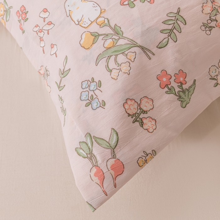 91家纺网 家纺一手货源 找家纺 梦舒羽 2025新款水洗棉麻单人枕头套亲肤双人枕套 花中鹿